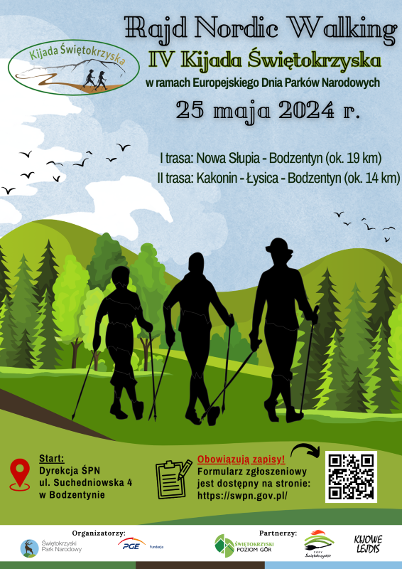 plakat Rajdu Nordic Walking - IV Kijada Świętokrzyska