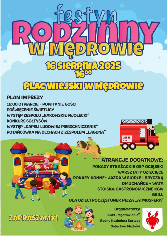 Plakat Festyn Rodzinny w Mędrowie