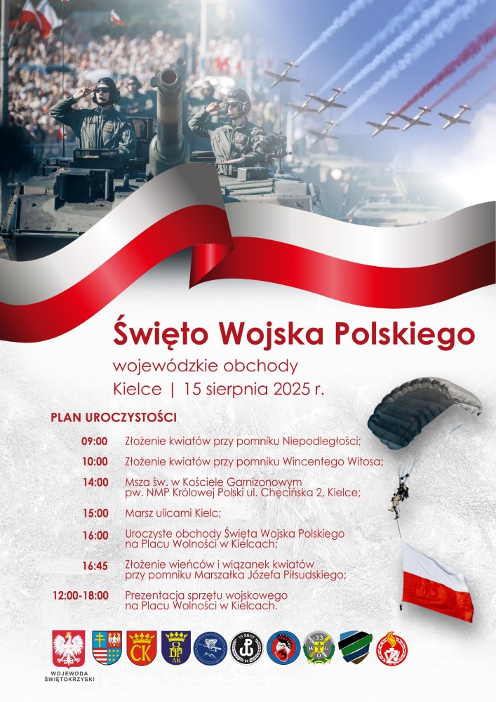 Plakat dot. wojewódzkich obchodów Święta Wojska Polskiego