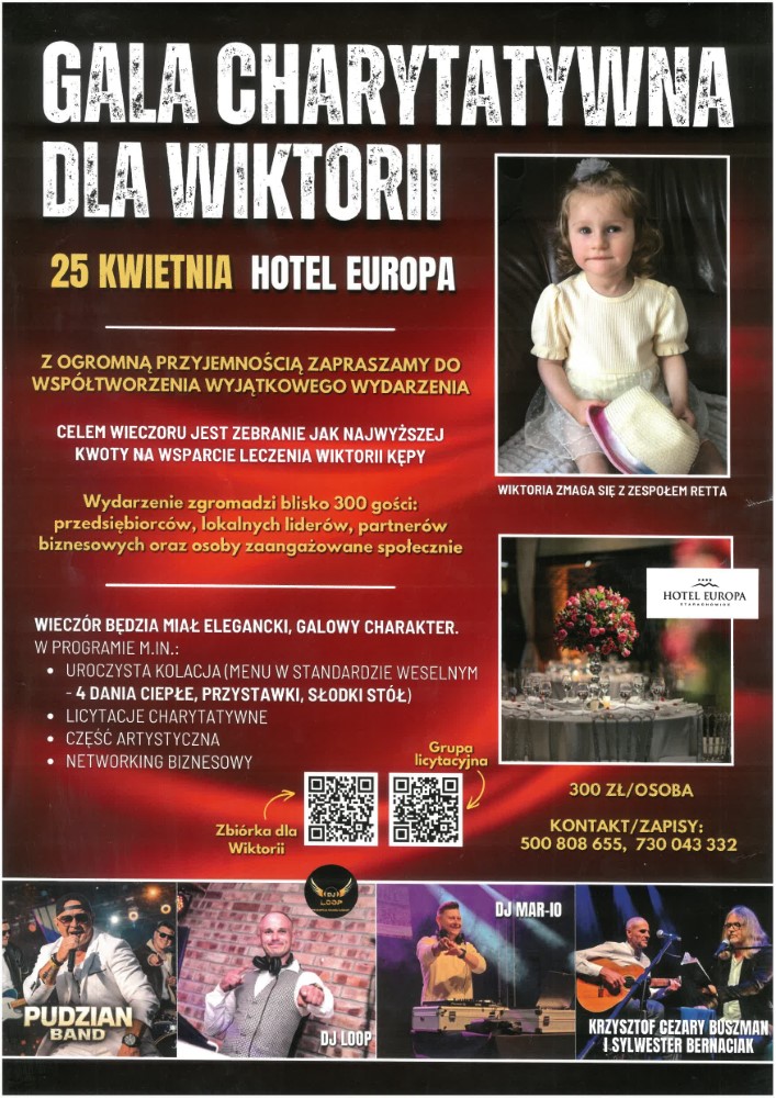 Plakat - gala charytatywna dla Wiktorii