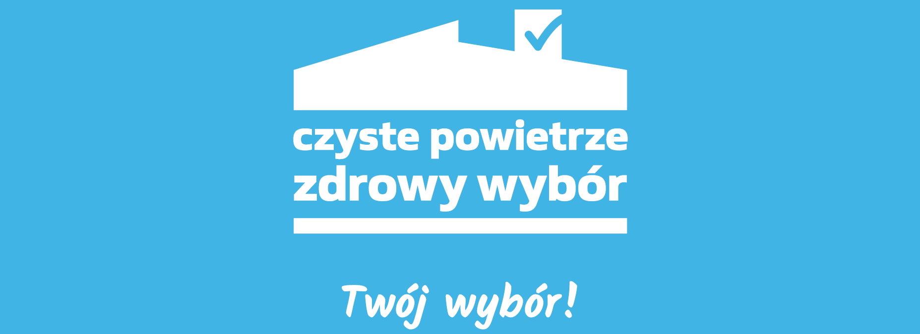 czyste powietrze logo niebieskie tlo